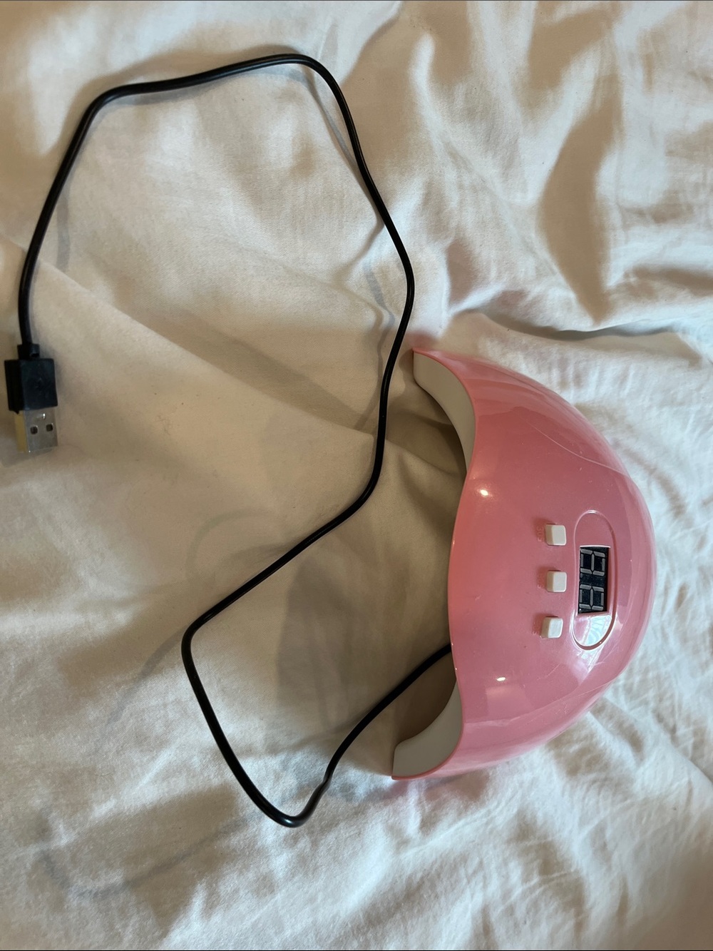 Pink USB Nail Lamp with Digital Display